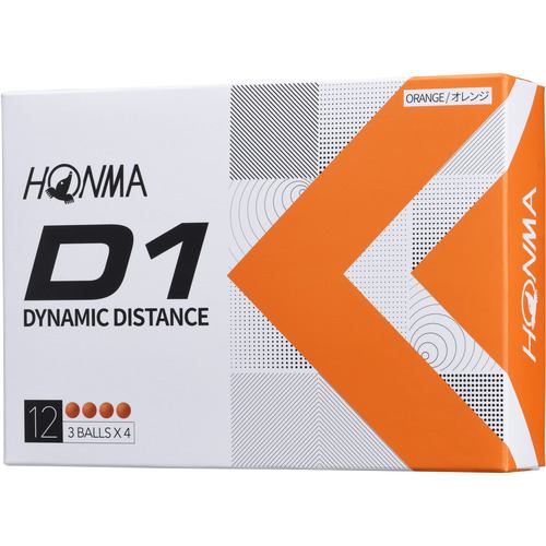 本間ゴルフ 2022年モデル D1 ゴルフボール HONMA GOLF 12球入 オレンジ