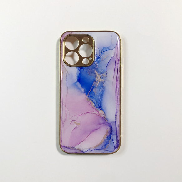 アルコールインクアートiPhoneケース/TPU【nuance purple】