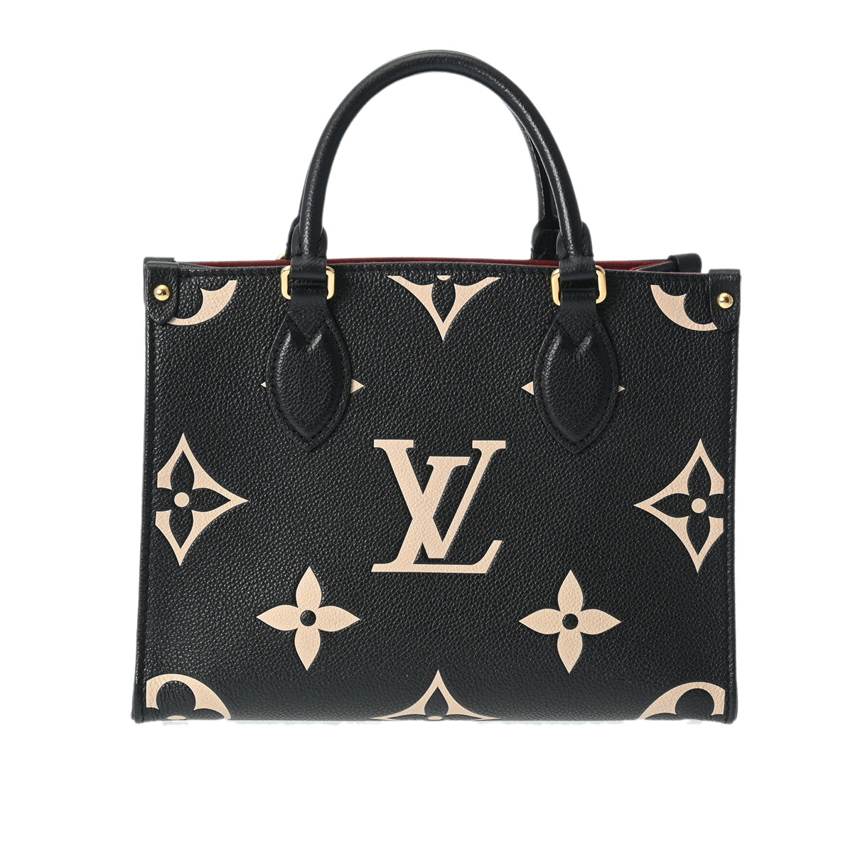 LOUIS VUITTON ルイヴィトン モノグラムアンプラント オンザゴー PM 2WAY 黒/ベージュ M45659 レディース レザー ハンドバッグ Aランク 中古 