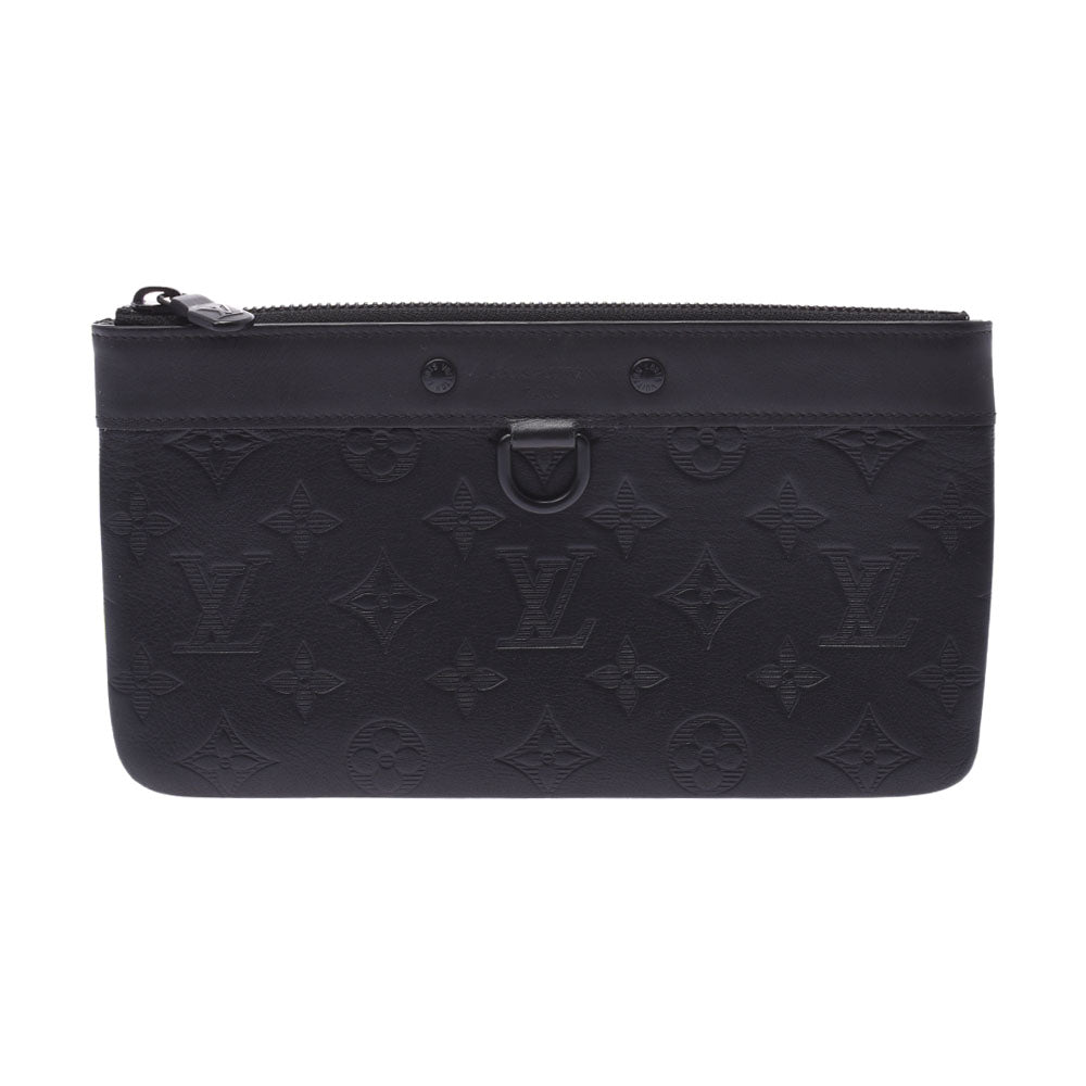 LOUIS VUITTON ルイヴィトン モノグラム シャドウ ポシェット ディスカバリーPM 黒 M62903 ユニセックス レザー クラッチバッグ Aランク 中古 