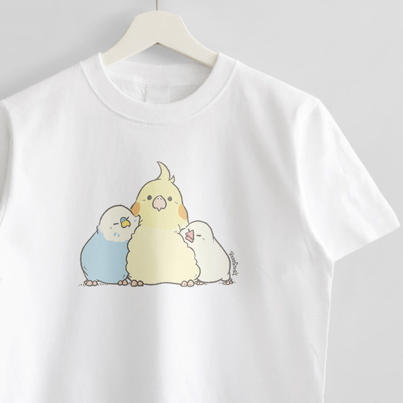 Tシャツ（MOFU MOFU BIRD / セキセイインコとオカメインコと白文鳥）