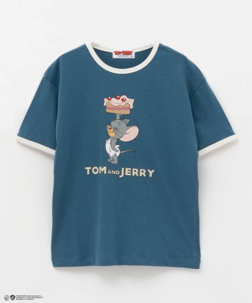 Tom and Jerry リンガーＴシャツ 335147209－A