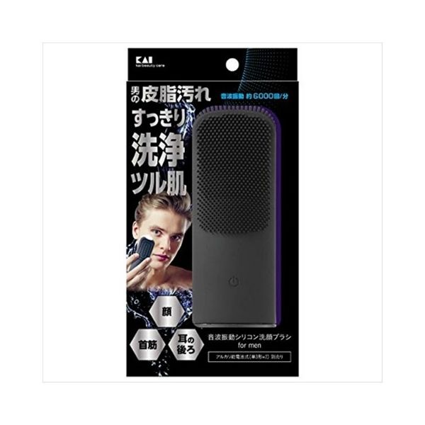 貝印 KQ3226音波振動シリコン洗顔ブラシ for men 4901601303841 1セット（6個）（直送品）