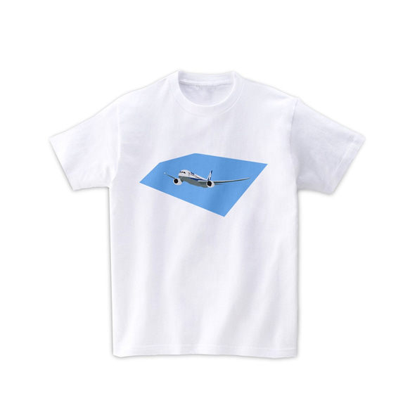 飛行機Tシャツ-空飛ぶ飛行機（白）