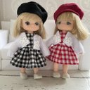 M2302 ミキちゃんマキちゃん　ハンドメイド　服　チェックワンピース　ボレロ　コーディネート