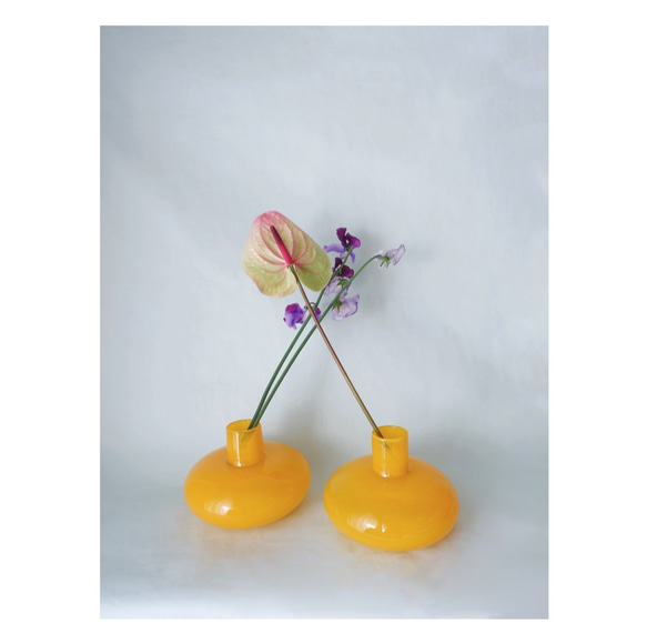 Flat Bottom Vase - Yellow