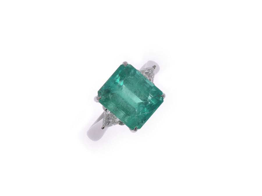 PT900リング #12 レディース エメラルド 5.69ct ダイヤ 0.40ct 7.1g 指輪 Aランク 中古 