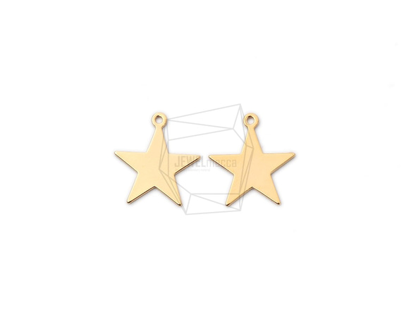 PDT-2105-G【4個入り】スターペンダント,star Pendant/ 16mmx18mm