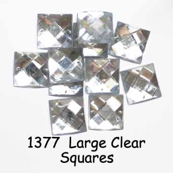 【USAボタン】Large Clear Squares【ff1377】