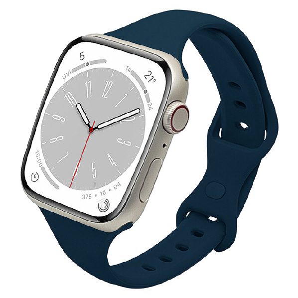 ラスタバナナ Apple Watch Series 8/7/6/5/4/3/SE(第2世代)/SE [41/40/38mm]用シリコンスタンダードバンドSlim ネイビー RBAWSS7442NV