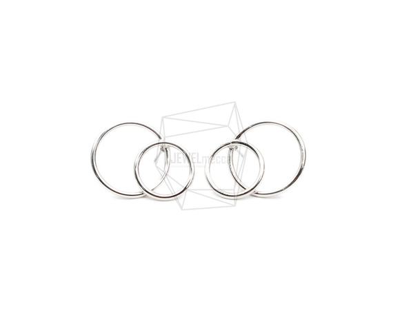 ERG-1864-R【2個入り】ダブルラウンド ピアス,Double Round  Post Earring