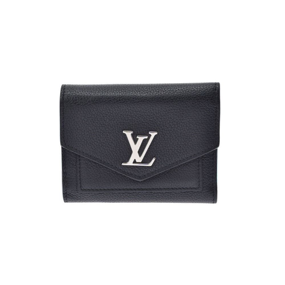 【新年の贈り物】LOUIS VUITTON ルイヴィトン ポルトフォイユ マイロックミー コンパクト ノワール M62947 レディース カーフ 三つ折り財布 ABランク 中古 