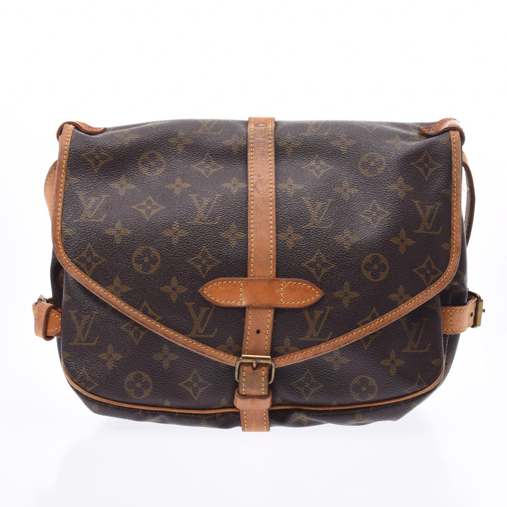 LOUIS VUITTON ルイヴィトン モノグラム ソミュール30 ブラウン M42256 ユニセックス ショルダーバッグ Bランク 中古 