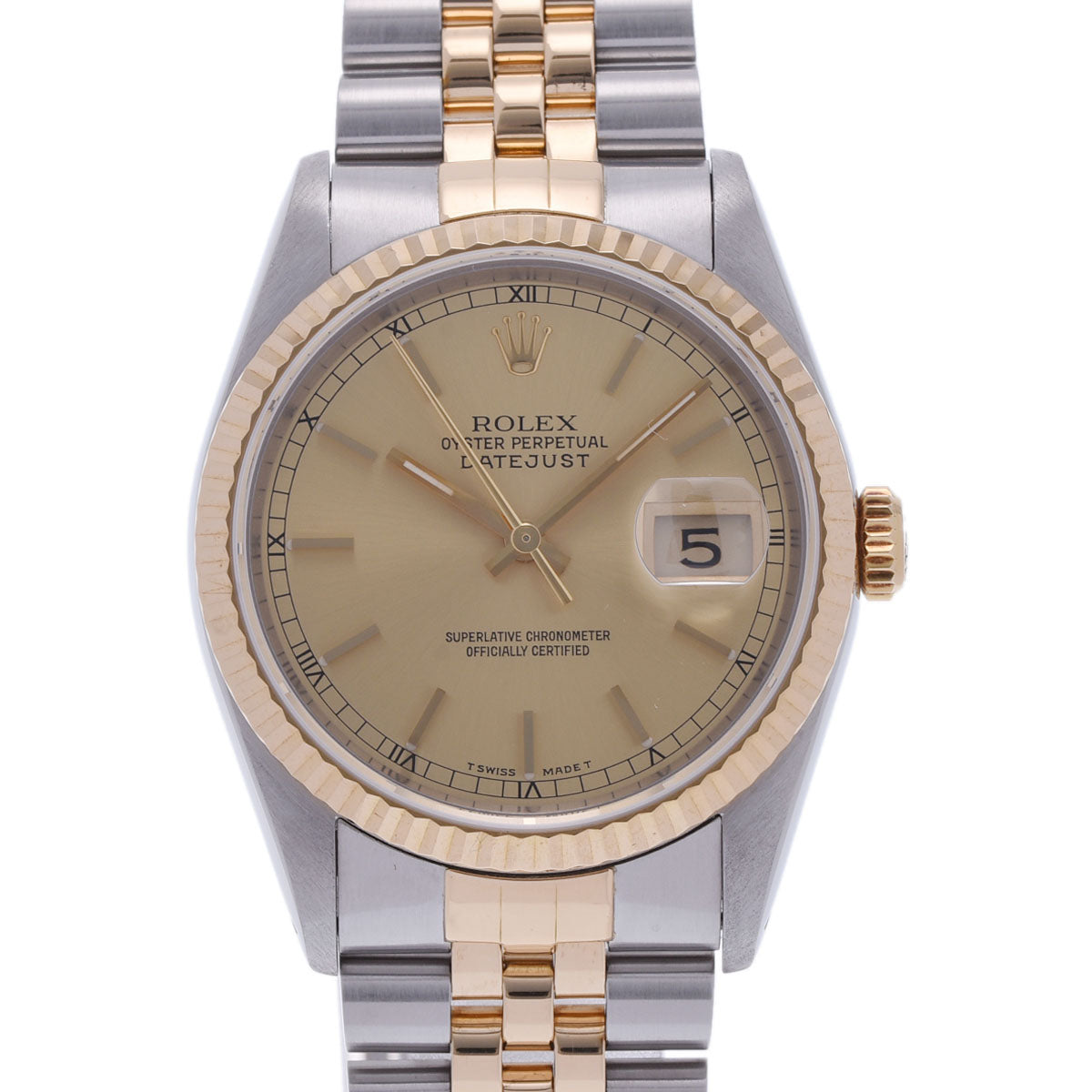 ROLEX ロレックス デイトジャスト 16233 メンズ YG/SS 腕時計 自動巻き シャンパン文字盤 Aランク 中古 