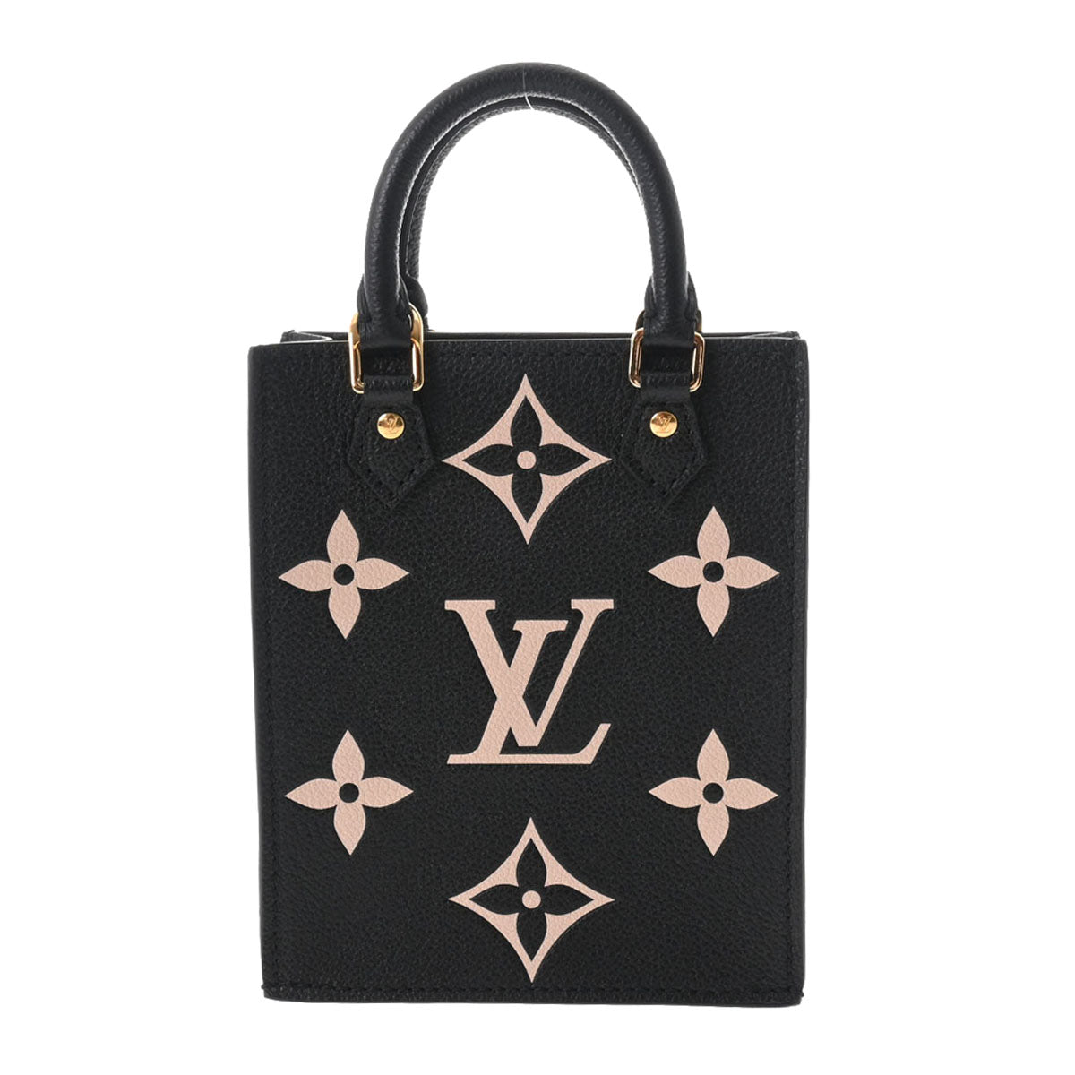 LOUIS VUITTON ルイヴィトン プティットサックプラ ノワール/ベージュ M81416 レディース モノグラムアンプラント 2WAYバッグ Aランク 中古 