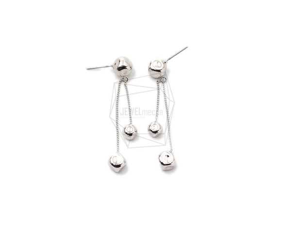 ERG-1652-R【2個入り】トリプルリンボールアピアス,Triple Linked ball Post Ear