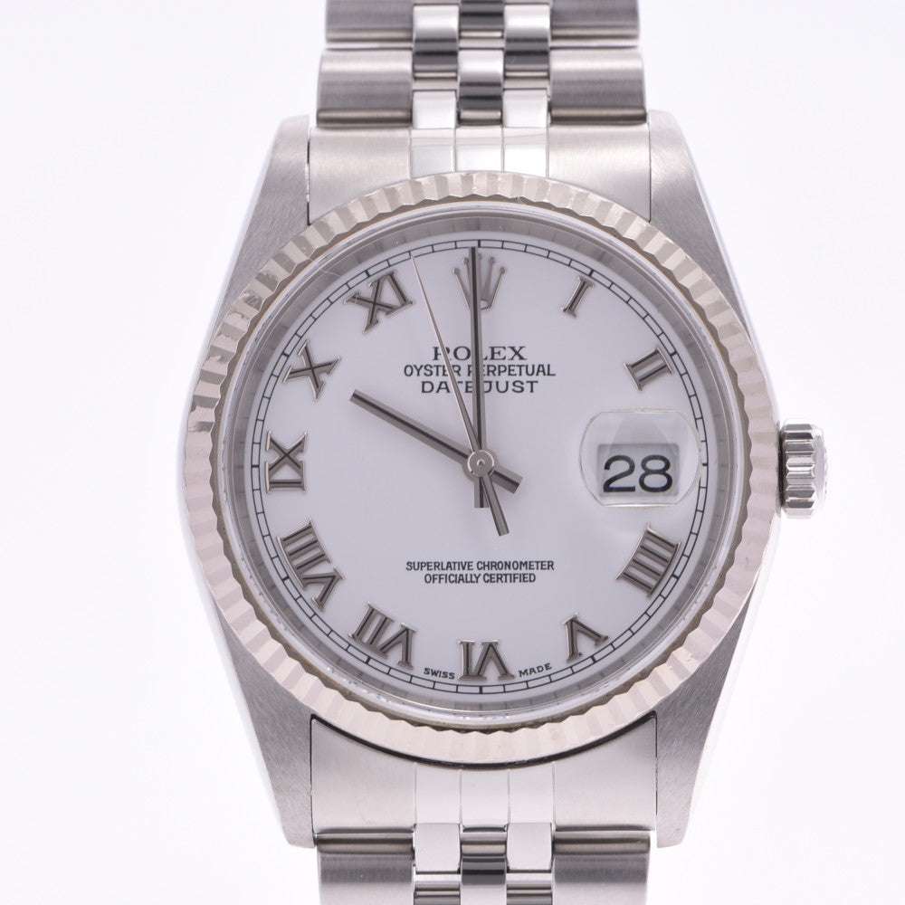 ROLEX ロレックス デイトジャスト 16234 ボーイズ WG/SS 腕時計 自動巻き 白文字盤 Aランク 中古 