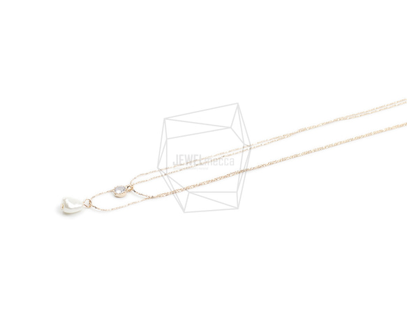 CHN-046-G【1個入り】ダブルネックレスチェーン,Two Chains necklace