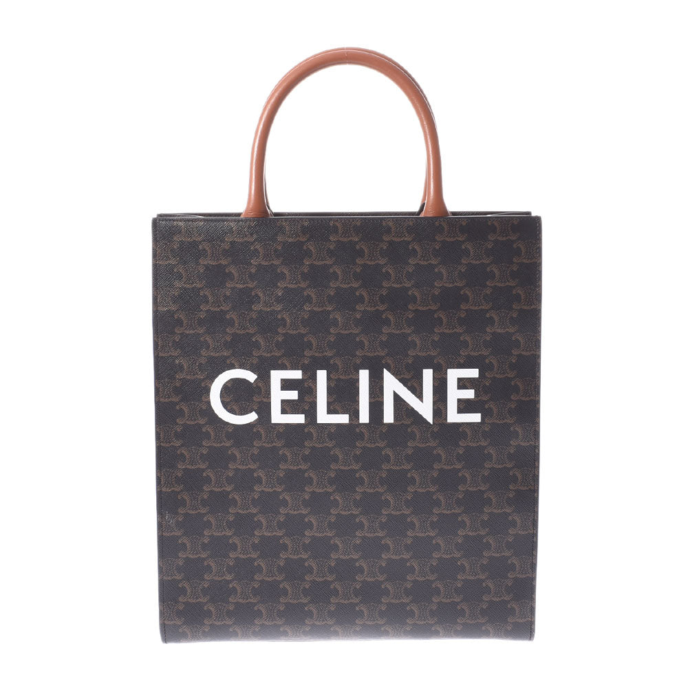 CELINE セリーヌ スモール バーティカルカバ 2WAYトート タン レディース トリオンフキャンバス/レザー ハンドバッグ Aランク 中古 