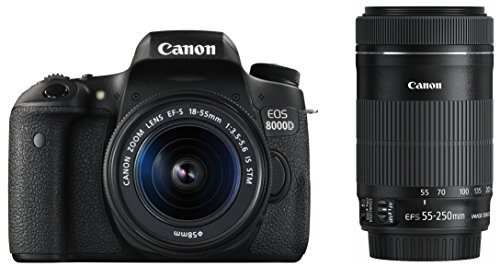 Canon デジタル一眼レフカメラ EOS 8000D ダブルズームキット EF-S18-55mm/EF-S55-250mm 付属【中古品】