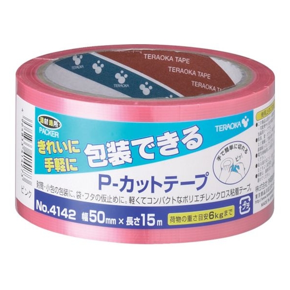 寺岡 TERAOKA/P-カットテープ NO.4142 50mm×15M ピンク FC864GD-7939761