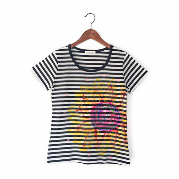 《送料無料》Tシャツ「 Sunflower (Womens) 」ヒマワリ×ボーダー！oooooo 別注！【受注制作】