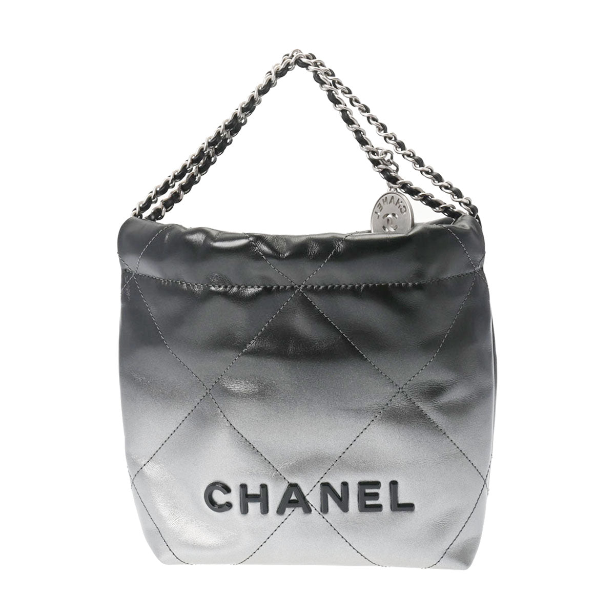 CHANEL シャネル シャネル22 ホーボーバッグ グラデーションブラック シルバー金具 AS3980 レディース シャイニーカーフ 2WAYバッグ 未使用 