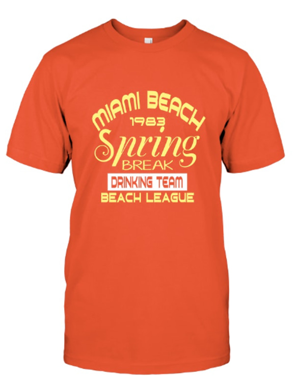 メンズ Tシャツ MIAMI BEACH オレンジ