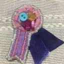 刺繍のロゼットぶろーち