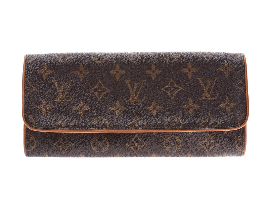 ルイヴィトン モノグラム ポシェットツインGM ブラウン M51852 レディース 本革 バッグ Bランク LOUIS VUITTON 中古 