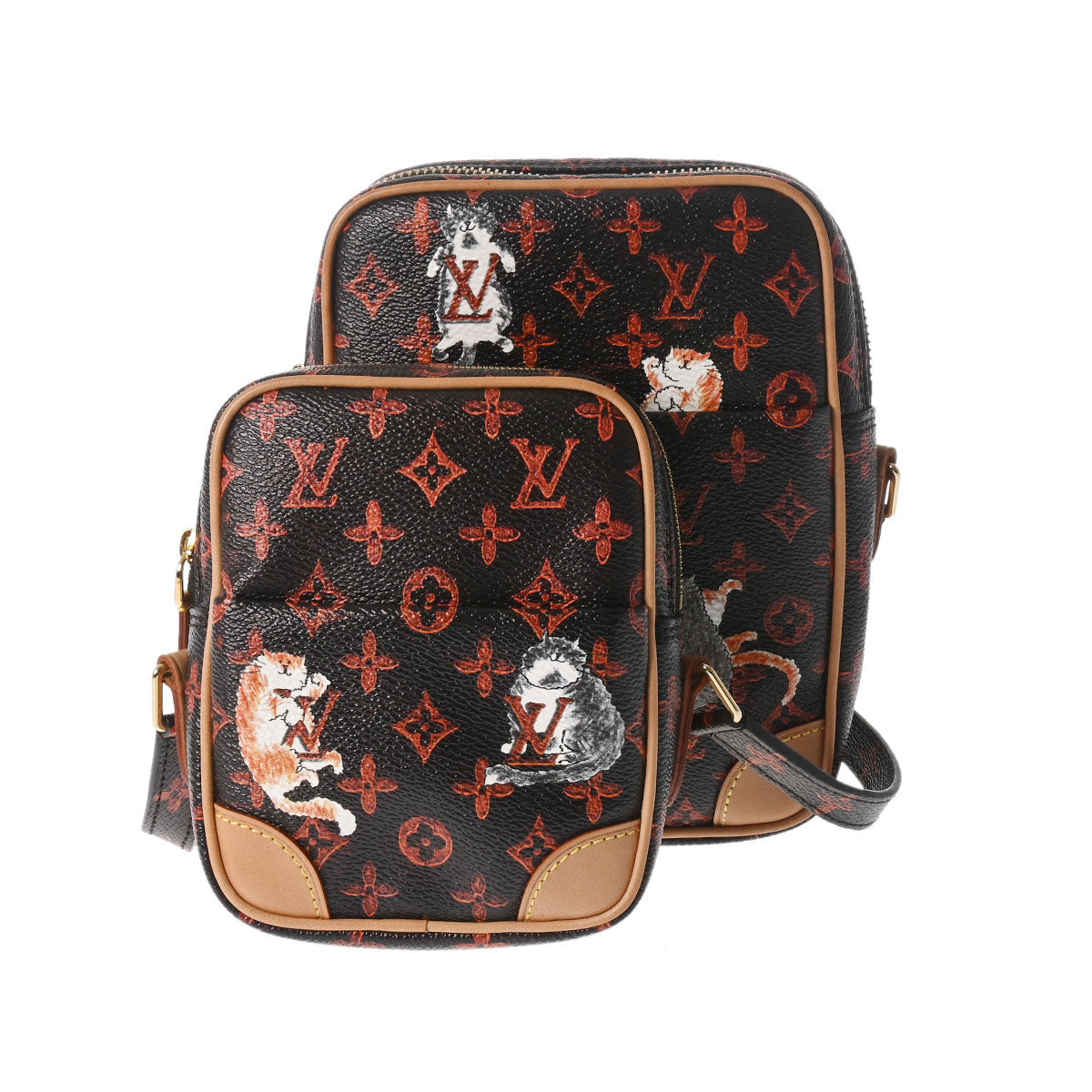 LOUIS VUITTON ルイヴィトン キャットグラム パナムセット オレンジ M44399 レディース モノグラムキャンバス ショルダーバッグ Aランク 中古 