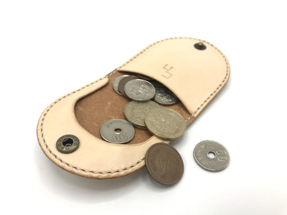 【選べるカラー・名入れ無料】シンプルコインケースver1/coin purse 牛ヌメ革  (ch006)