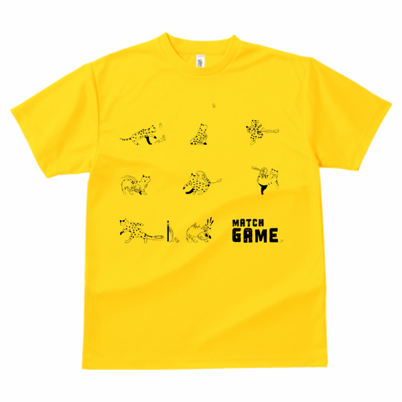 Lets play テニス！ 【ドライTシャツ】 テニス猫デザインのTシャツ２