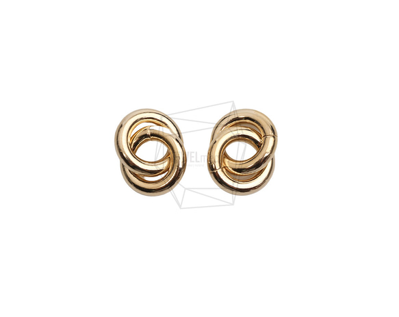 PDT-2731-G【2個入り】ダブルラウンドペンダント/Double Round Earring Charm