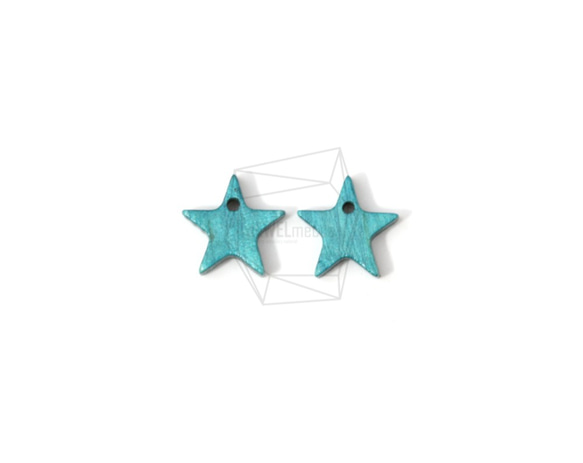 BSC-472-G【4個入り】スターウッドビーズ,Star Wooden Beads /12mm x 12mm