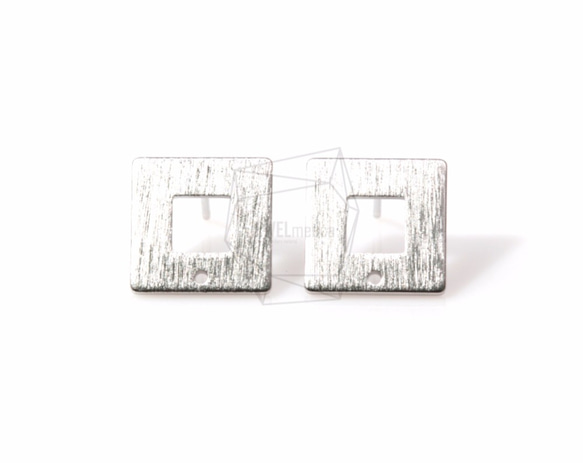 ERG-501-MR【2個入り】スクエアピアス,Textured Square Earring /13mm x 13mm