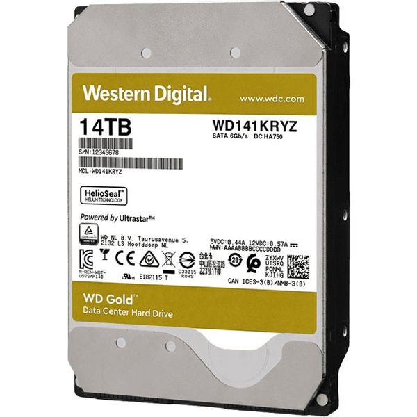 ＷＤ　Ｇｏｌｄシリーズ　３．５インチ内蔵ＨＤＤ　１４ＴＢ　ＳＡＴＡ６．０Ｇｂ／ｓ　７２００ｒｐｍ／ｃｌａｓｓ　５１２ＭＢキャッシュ搭載　ＷＤ（直送品）