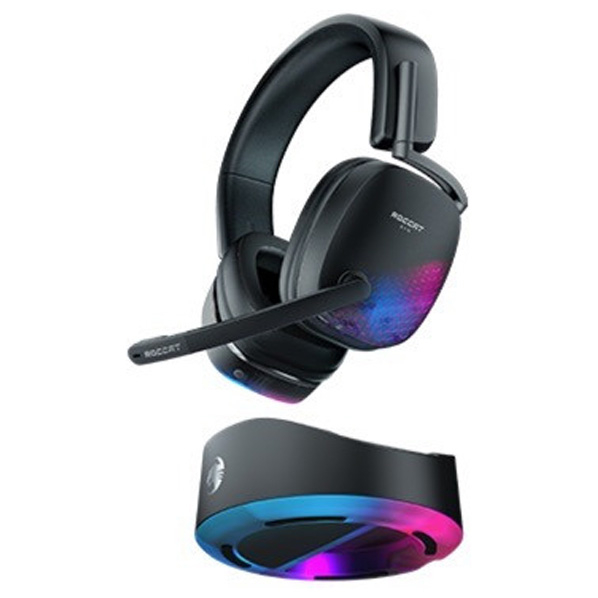 ROCCAT Syn Max Air ドック付きワイヤレス 3D Audio RGB ゲーミングヘッドセット ROC-14-155-01