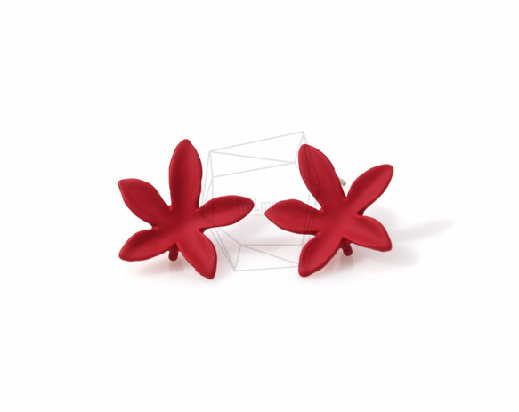 ERG-250-MG【2個入り】カラーフラワーピアス,Red Color Flower Ear Post