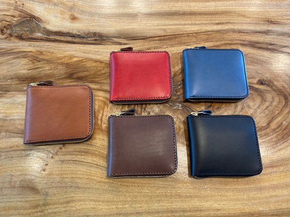 限定レザー【Ponte Shoulders】Zipper Fold Wallet ファスナーの二つ折り財布