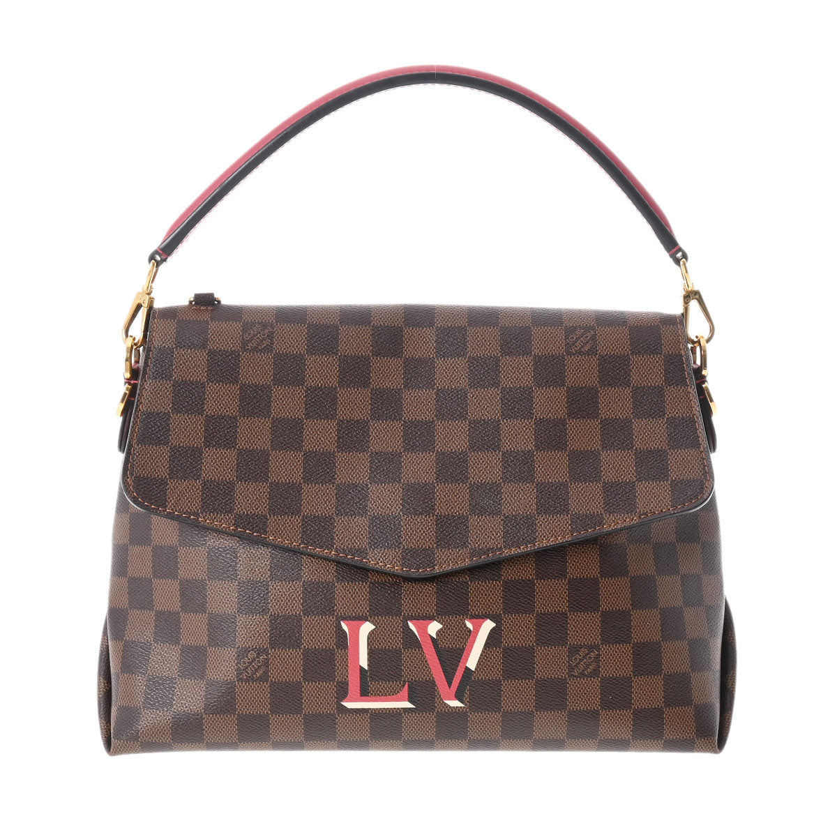 LOUIS VUITTON ルイヴィトン ダミエ ボブールMM スカーレット N40176 レディース ダミエキャンバス 2WAYバッグ Aランク 中古 