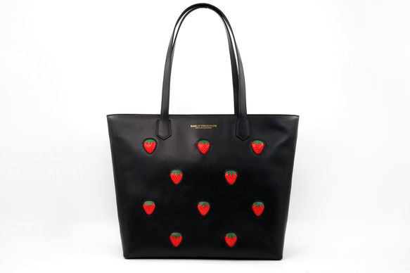 【More Strawberries Collection】A4トートバッグ（赤いちご）