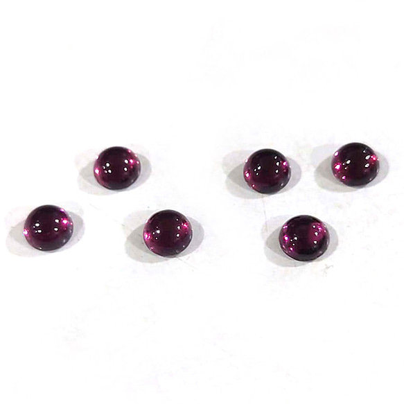 天然石 ルース 卸売　ロードライトガーネット rhodolitegarnet 石榴石　ラウンドカボション　4mm