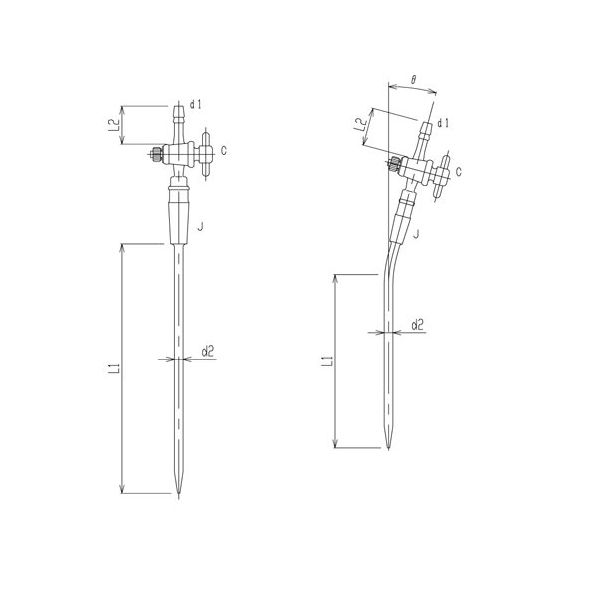 旭製作所 反応容器用PTFEコック付キャピラリー管 PTFE コック 1000mL 3390-1000-0M-9 1個 65-2345-46（直送品）