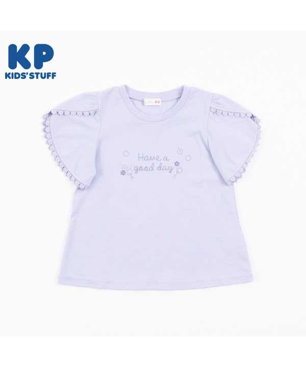 ケーピー/KP(ケーピー)【TioTio抗ウイルス加工】袖レースの半袖Tシャツ(110～130)