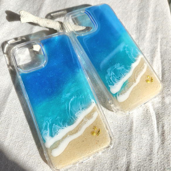 【人気商品】海スマホケース iPhoneケース 海 波打ち際 夏 青 アイフォンケース スマホショルダー