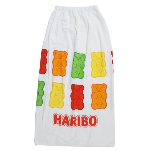 HARIBO ラップタオル 巻きタオル100cm ホワイト お菓子パッケージ ニシオ サマー レジャー用品 海 プール 着替えタオル キャラクター グッズ