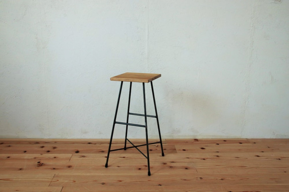 【送料無料】【OAK】MULTI STOOL HIGH/スツール/サイドテーブル/オーク材/アイアン