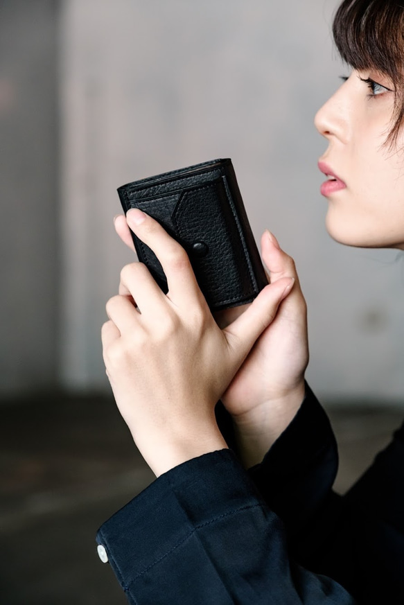 collaboration compact leather wallet