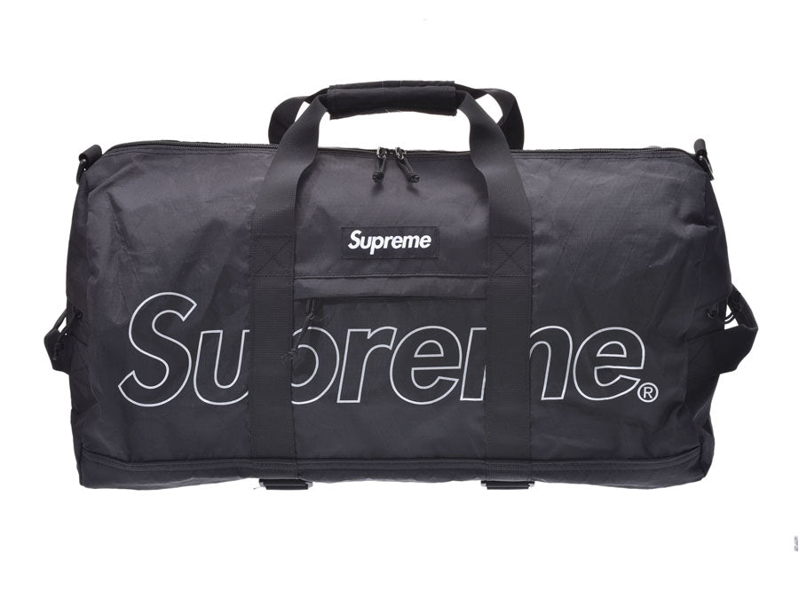 シュプリーム DUFFLE BAG 18FW 黒 メンズ レディース ポリエステル ダッフルバッグ ボストンバッグ 未使用 美品 Supreme 中古 